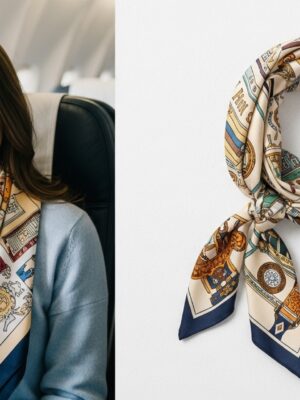 The Navigator's Silk - 100% Mulberry Silk Crepe Oblong Scarf in Navy