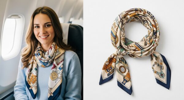 The Navigator's Silk - 100% Mulberry Silk Crepe Oblong Scarf in Navy