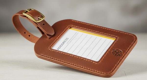 Engravable Leather Luggage Tag